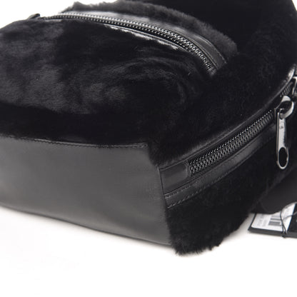Alexander Wang Shearling Rubberized Lambskin Backpack Black 6 of 10