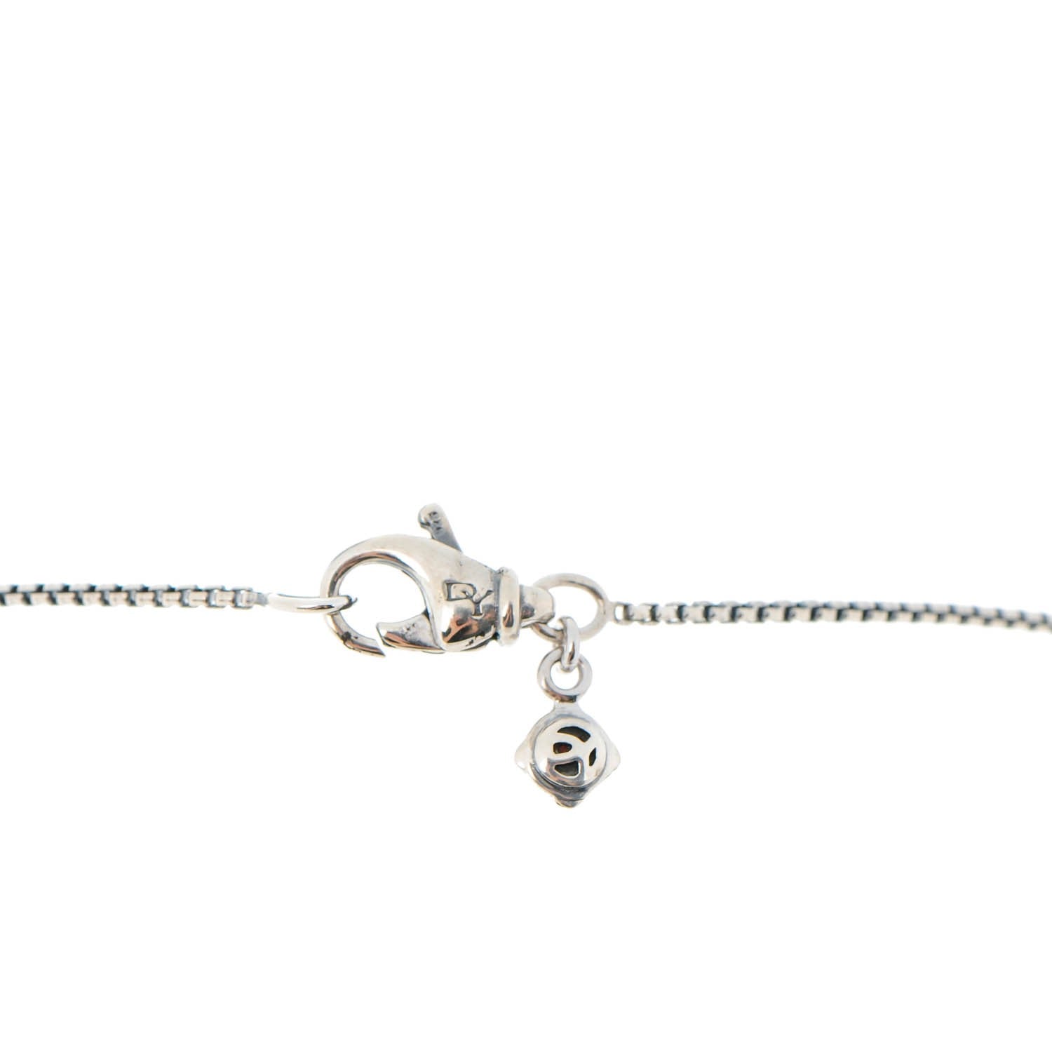 David Yurman Sterling silver Pave Diamond Amethyst 10mm Petite Cable Wrap Pendant Necklace 5 of 6