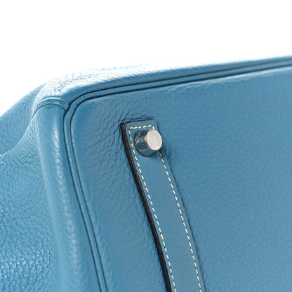 Hermes Taurillon Clemence Birkin 35 Blue Jean 9 of 47