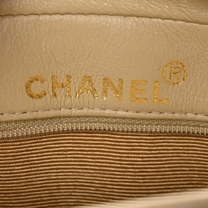 Chanel Lambskin Chevron Quilted Tassel Flap Camera Case Beige 5 of 11