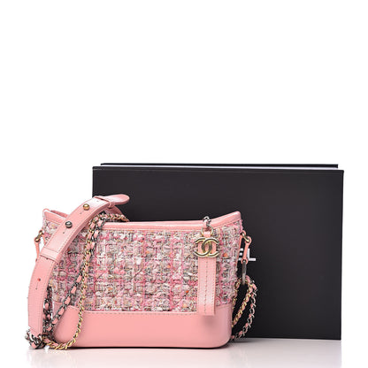 Chanel Tweed Calfskin Small Gabrielle Hobo Light Pink 11 of 11