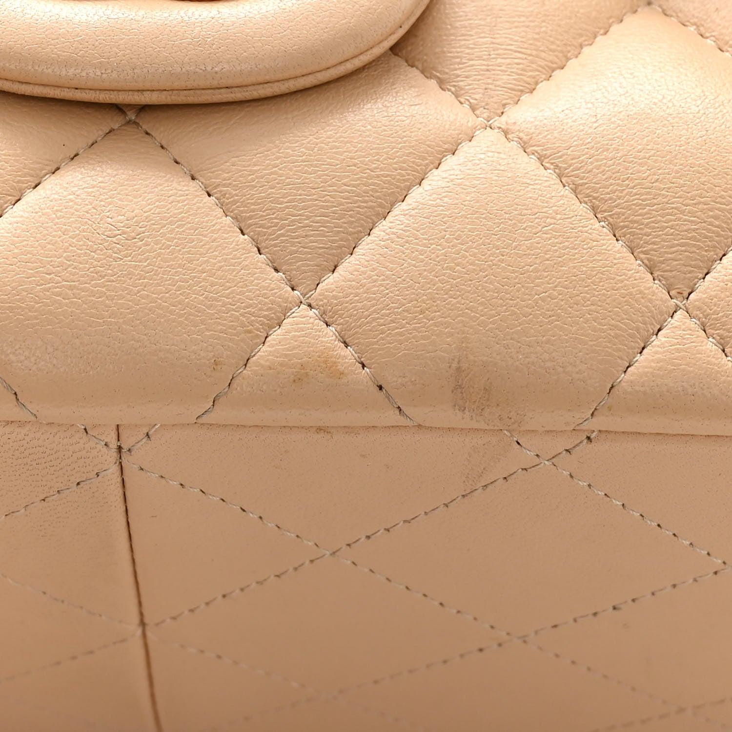 Chanel Lambskin Quilted Jumbo Double Flap Beige 21 of 26