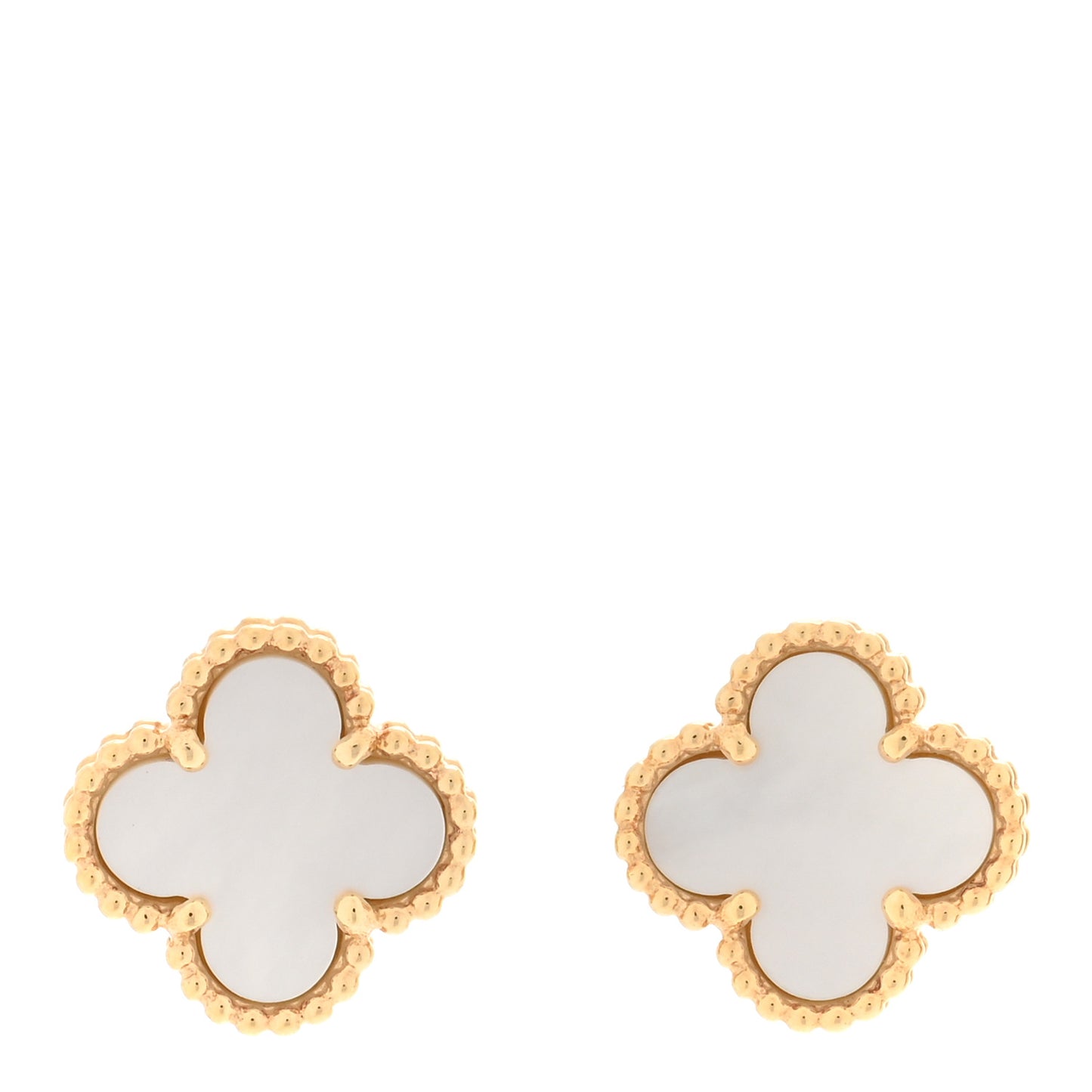 18K Yellow Gold Mother of Pearl Sweet Alhambra Earrings