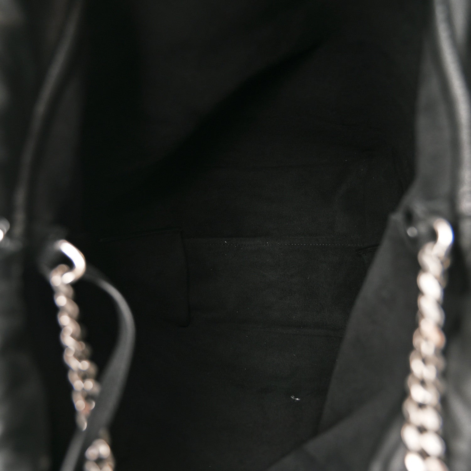 Saint Laurent Lambskin Teddy Drawstring Bag Black 6 of 11