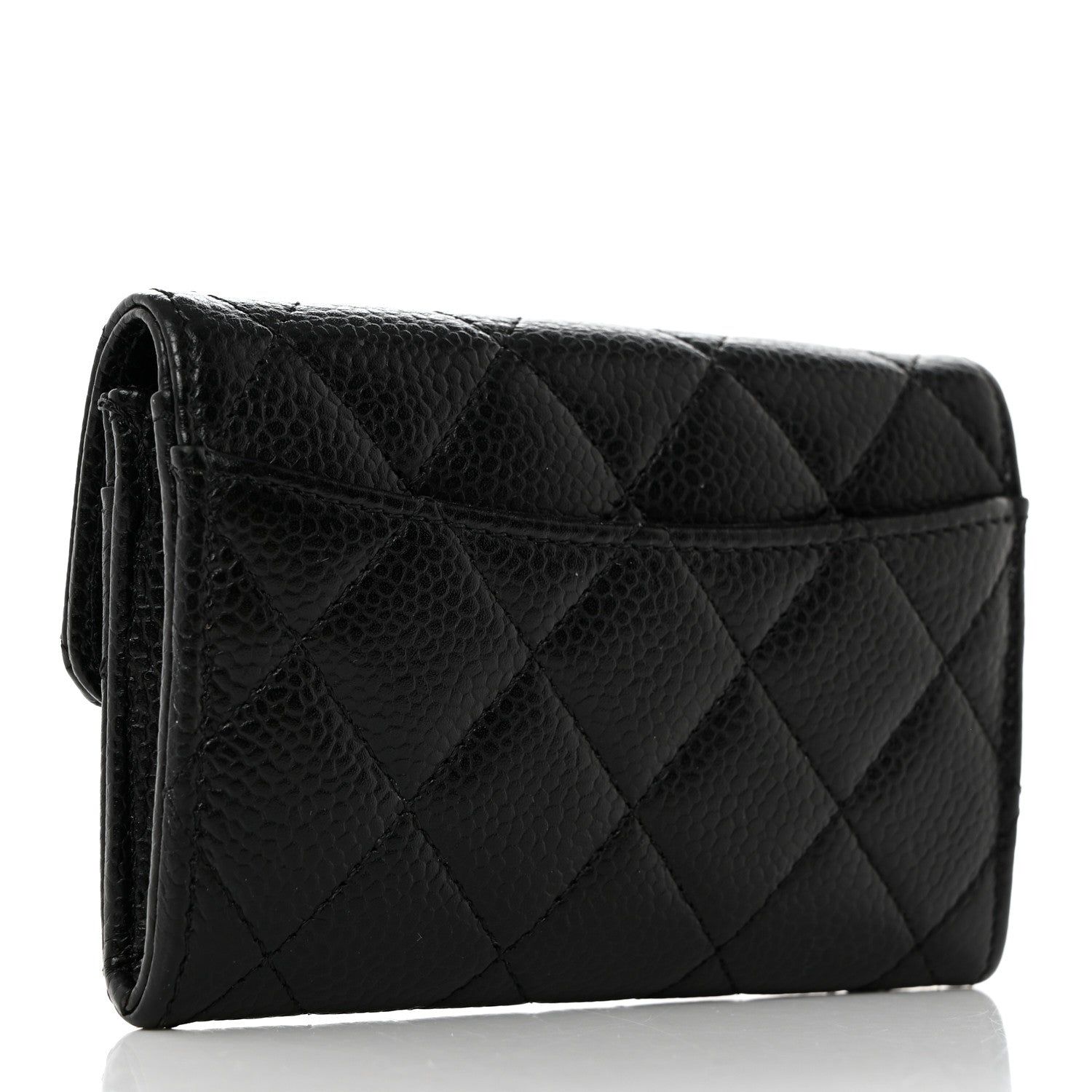 Chanel Caviar Quilted Flap Card Holder Wallet Black 3 of 9
