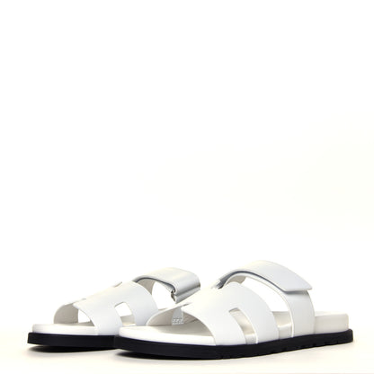 Hermes Calfskin Mens Chypre Sandals 44 White 2 of 6