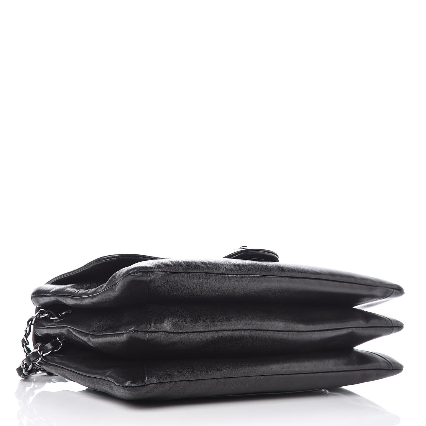 Lambskin Tweed Large Camellia Petals Flap Black