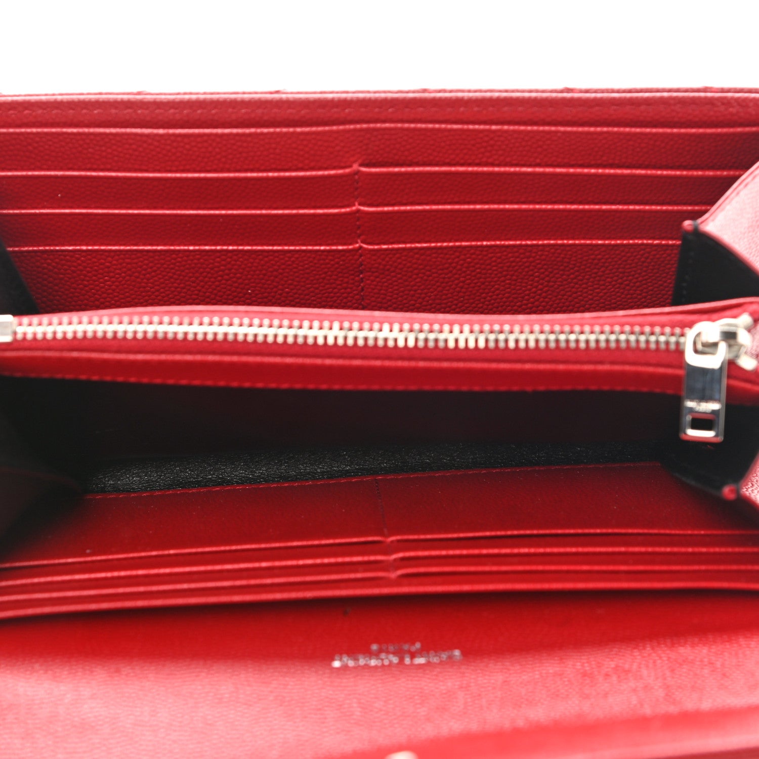 Saint Laurent Grain De Poudre Matelasse Chevron Monogram Flap Wallet Red 4 of 6