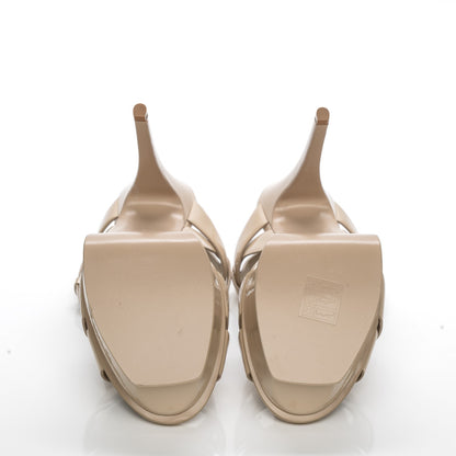 Saint Laurent Patent Tribute 105 Platform Sandals 37 Nude Powder 5 of 7
