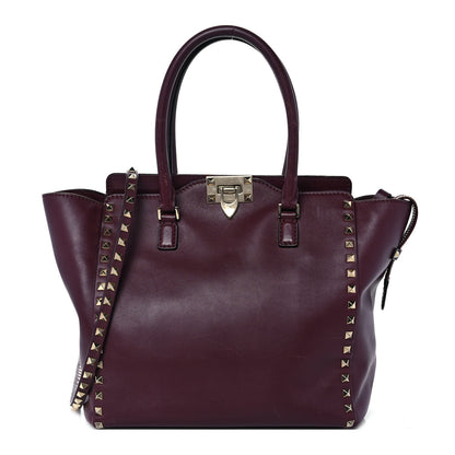 Valentino Garavani Vitello Rockstud Double Handle Tote Rubin 1 of 10