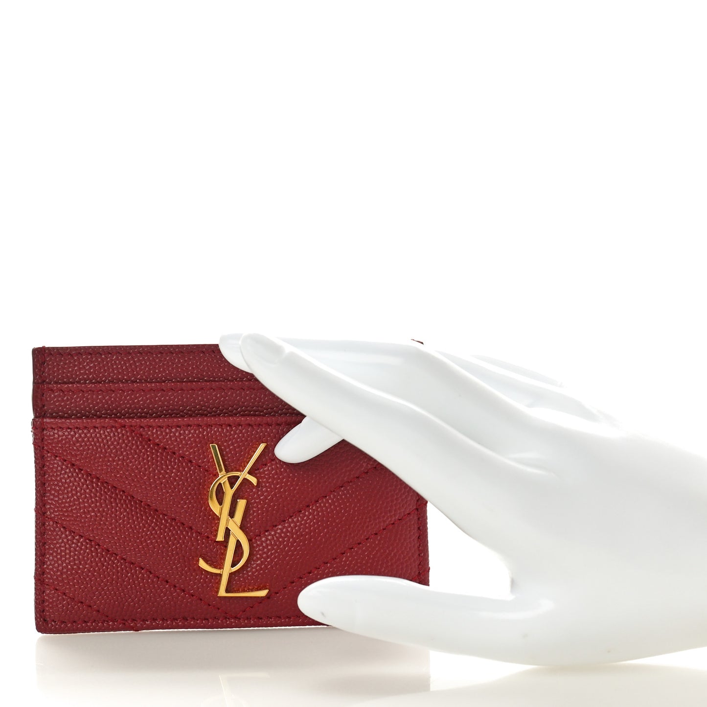 Grain De Poudre Matelasse Chevron Monogram Credit Card Case Opyum Red