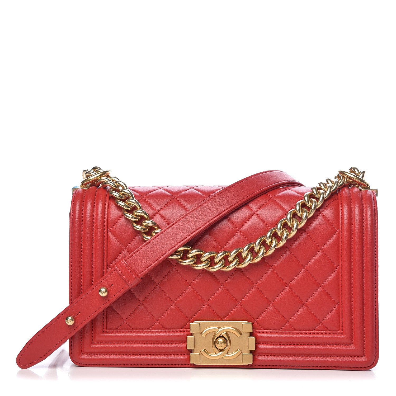 Chanel Lambskin Quilted Medium Boy Flap Red 1 of 13