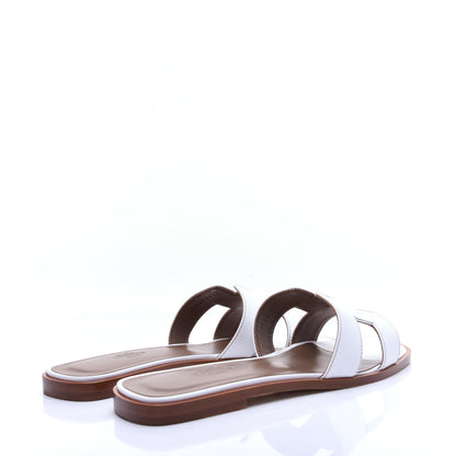 Hermes Box Calfskin Oran Sandals 39.5 White 3 of 11