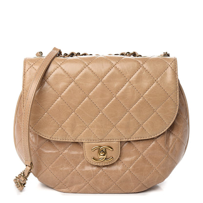 Chanel Glazed Calfskin Quilted Medium Bubble CC Flap Beige 1 of 12