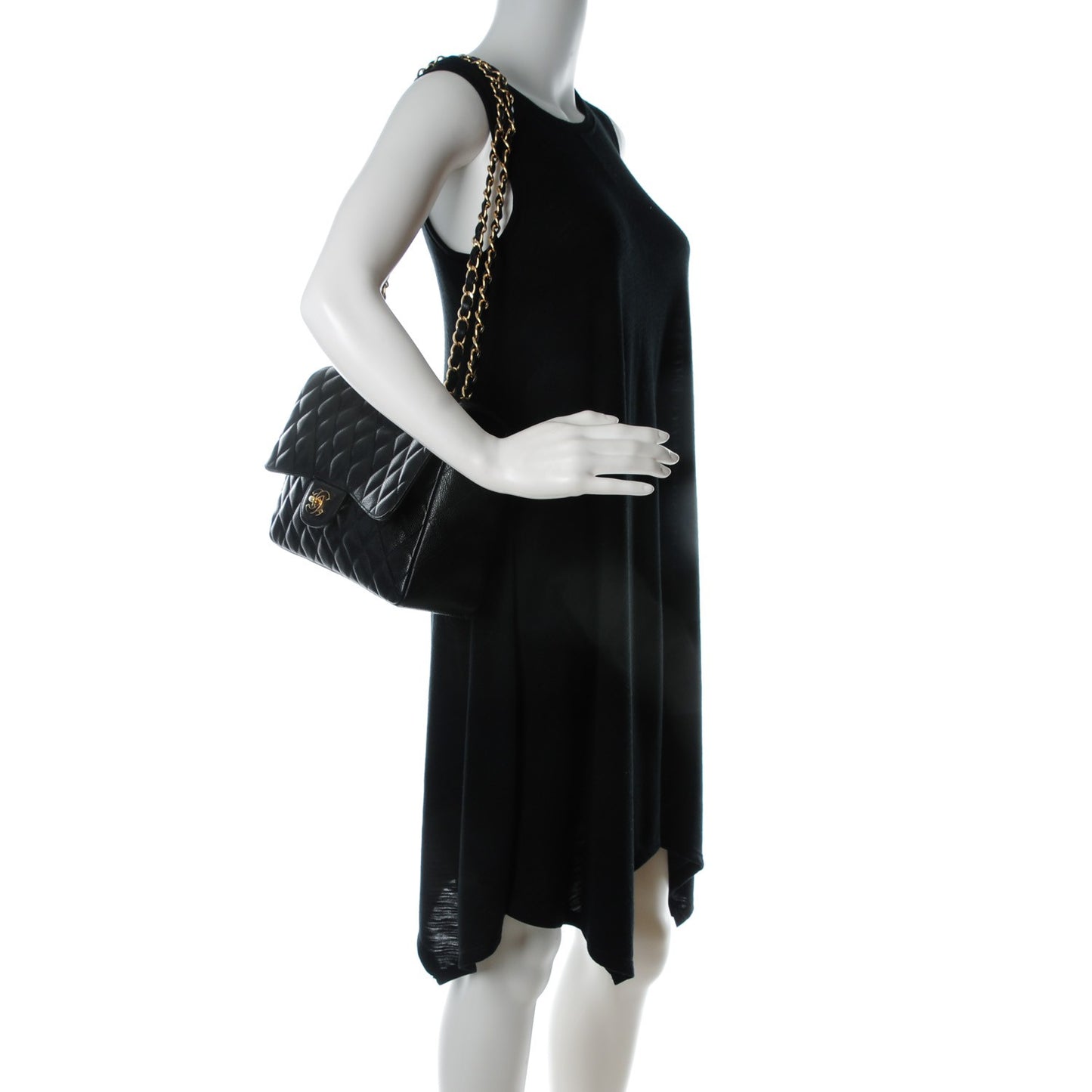 Caviar Quilted Jumbo Single Flap Black
