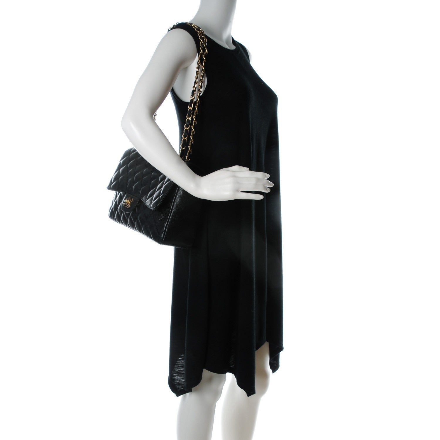 Chanel Caviar Quilted Jumbo Single Flap Black 2 of 10