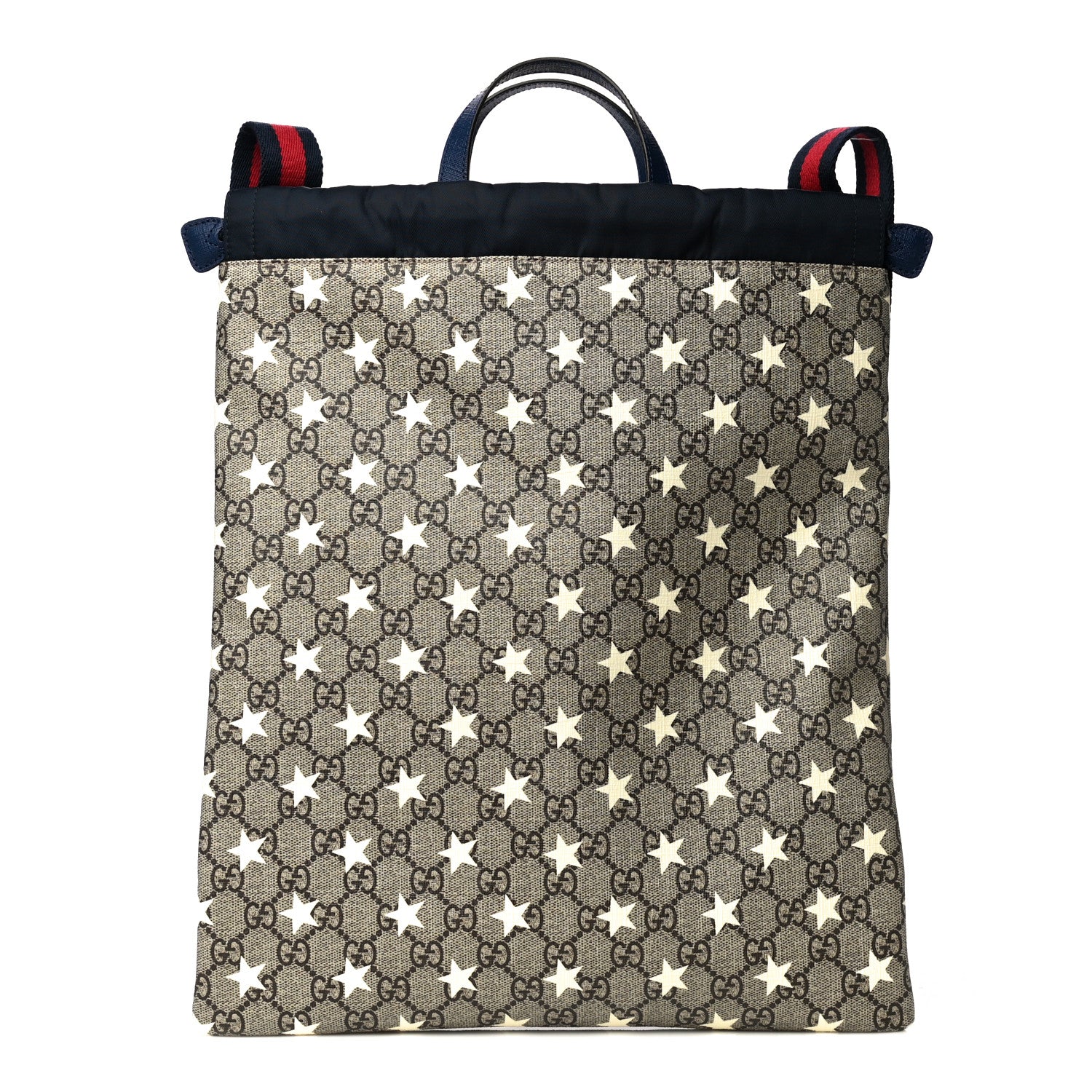 Gucci Soft GG Supreme Monogram Stars Childrens Drawstring Backpack Beige Ebony Yellow Royal 2 of 12