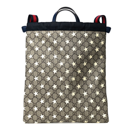 Gucci Soft GG Supreme Monogram Stars Childrens Drawstring Backpack Beige Ebony Yellow Royal 2 of 12