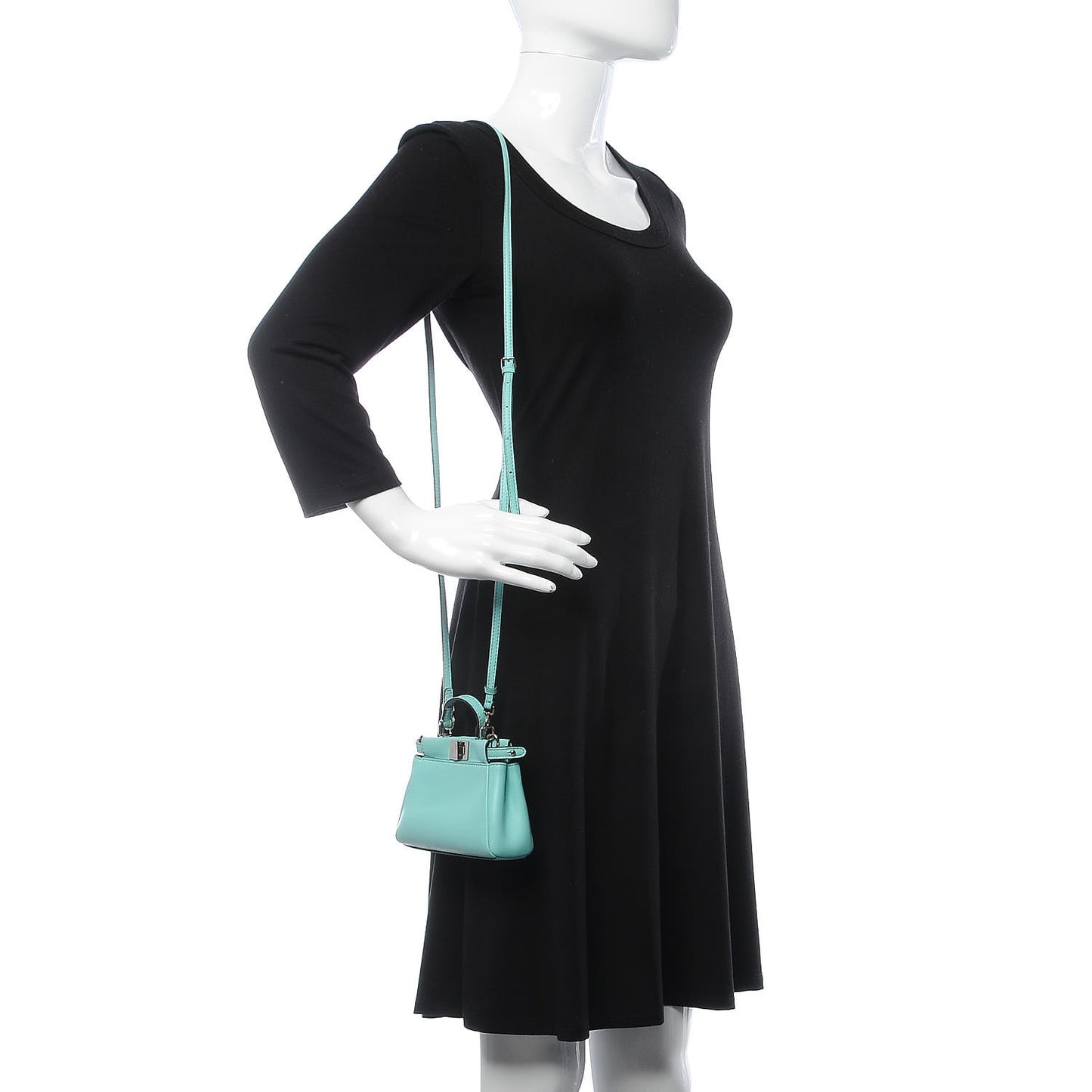 Shiny Nappa Micro Peekaboo Iconic Satchel Turchese Egiz