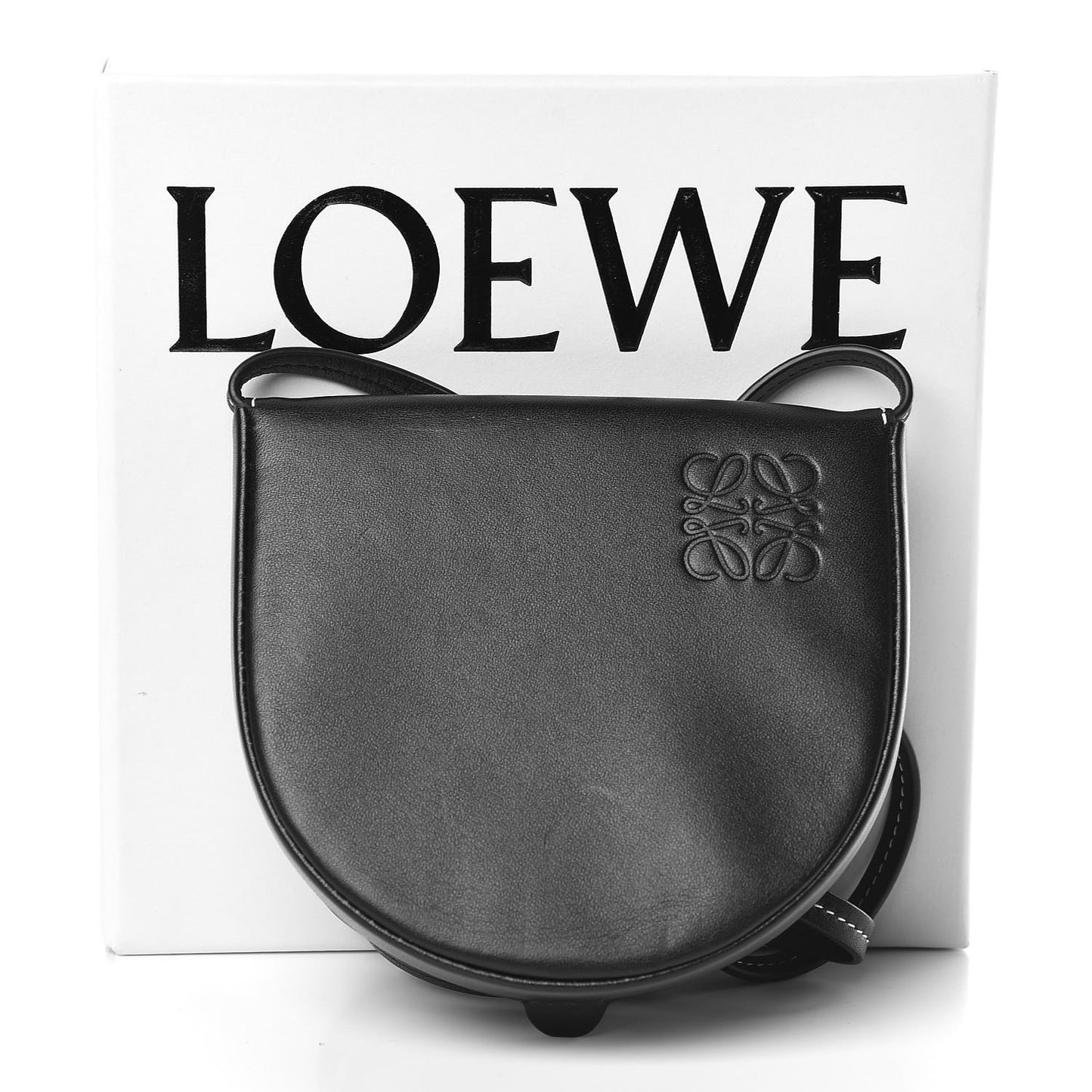 Smooth Calfskin Large Heel Pouch Black
