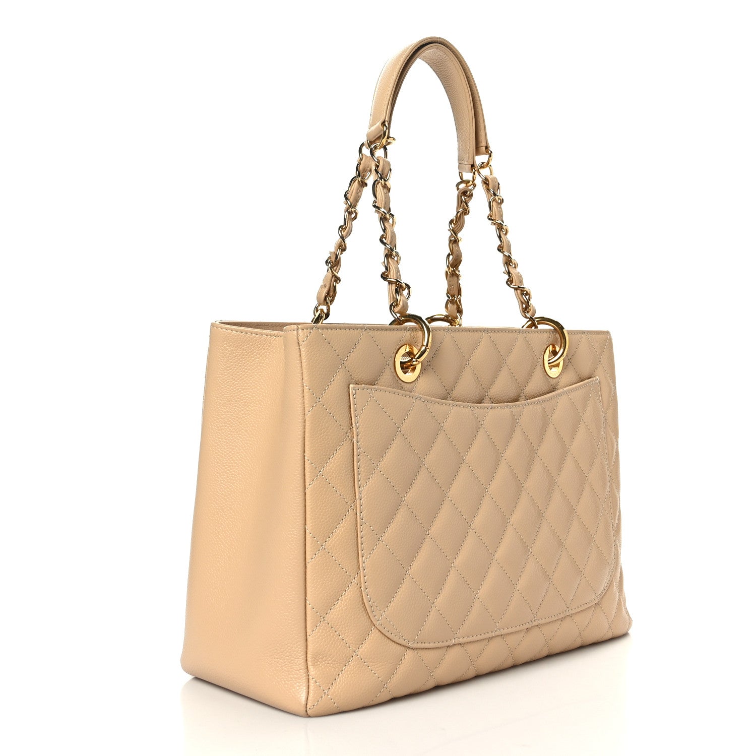 Chanel Caviar Quilted Grand Shopping Tote GST Beige Clair 3 of 10