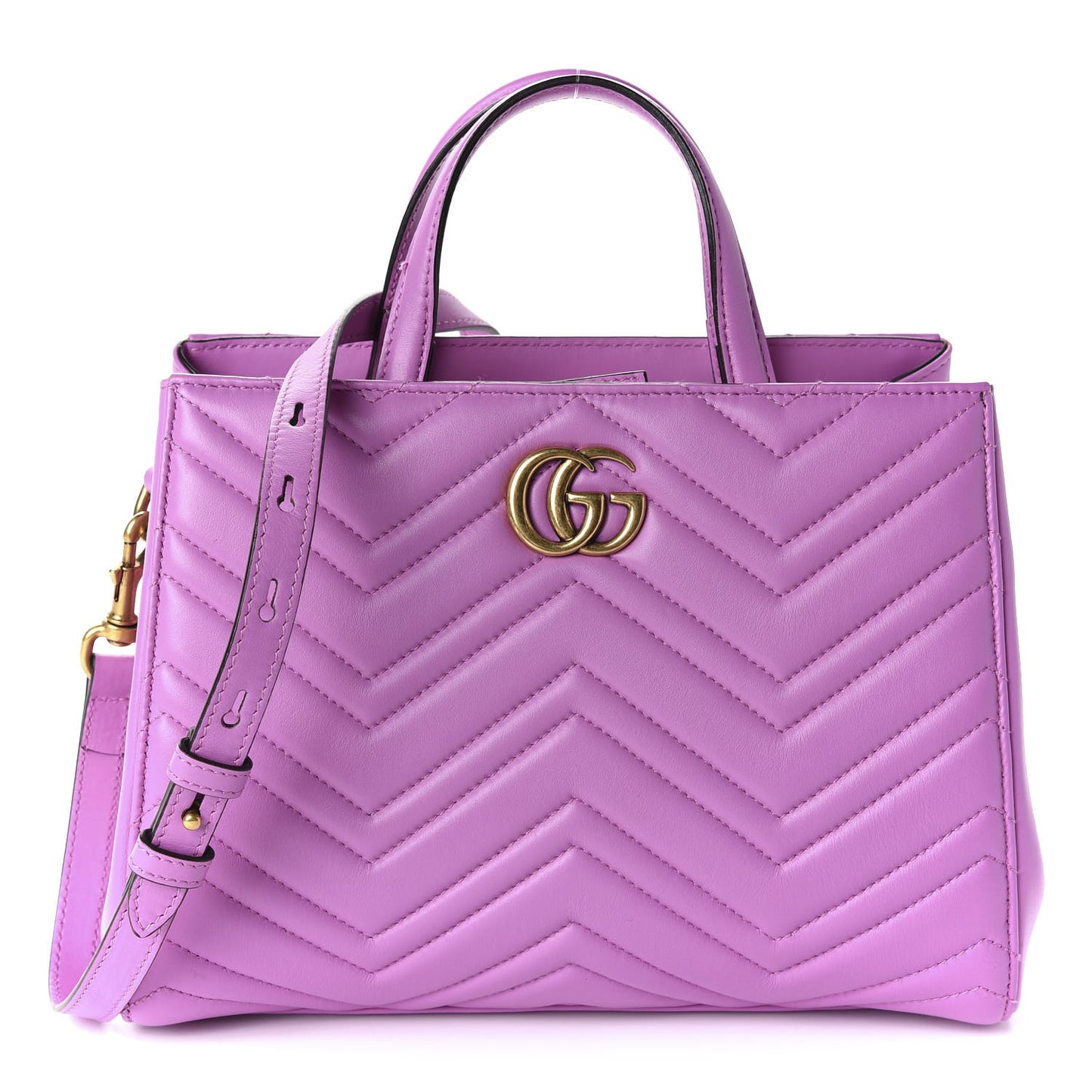 Calfskin Matelasse Small GG Marmont Tote Candy Mousse