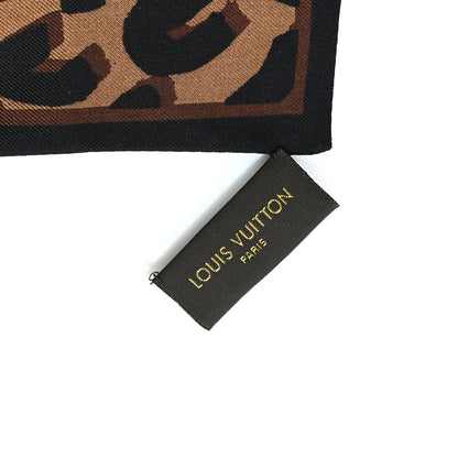 Louis Vuitton Silk Leopard Bandeau Scarf Marron 3 of 4