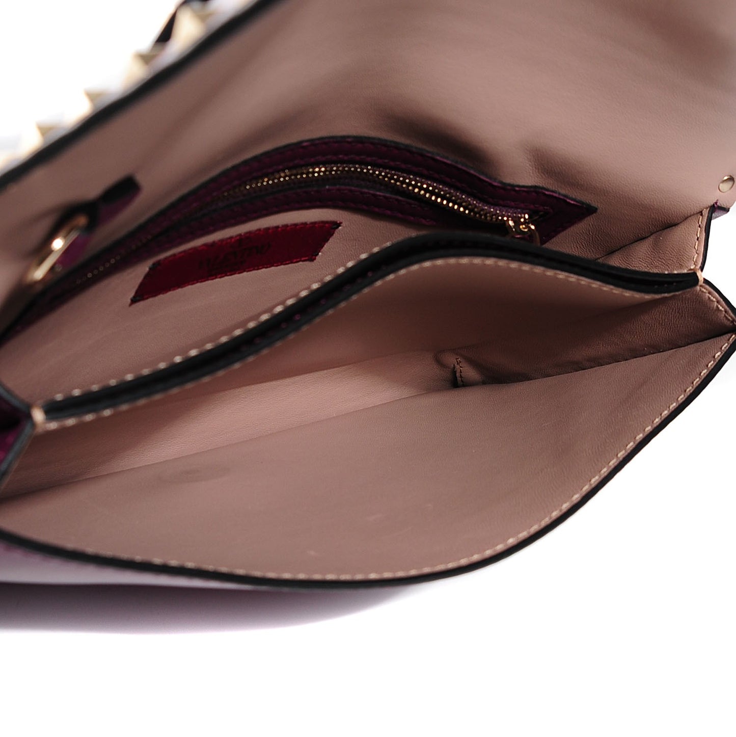 Nappa Rockstud Wristlet Clutch Rubin