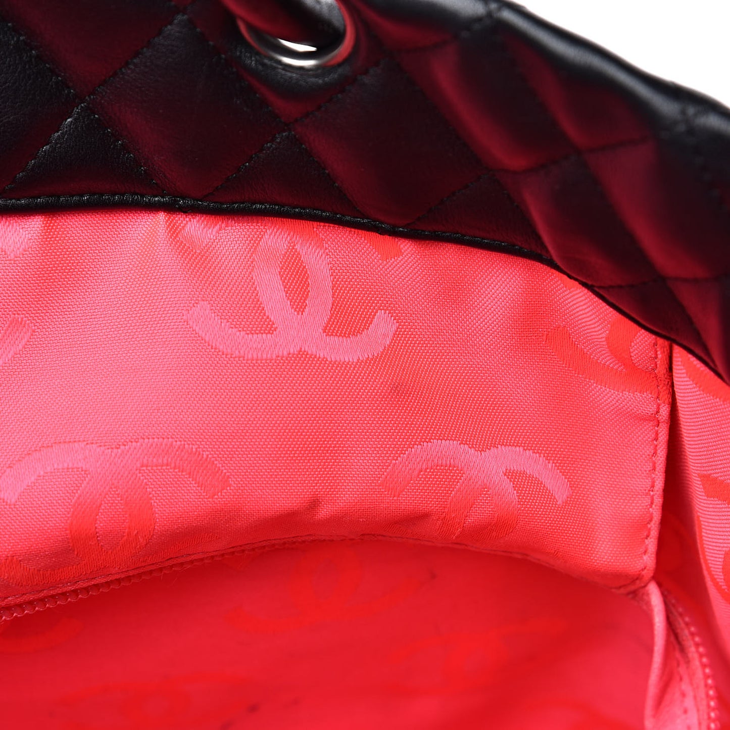 Calfskin Quilted Large Cambon Tote Black