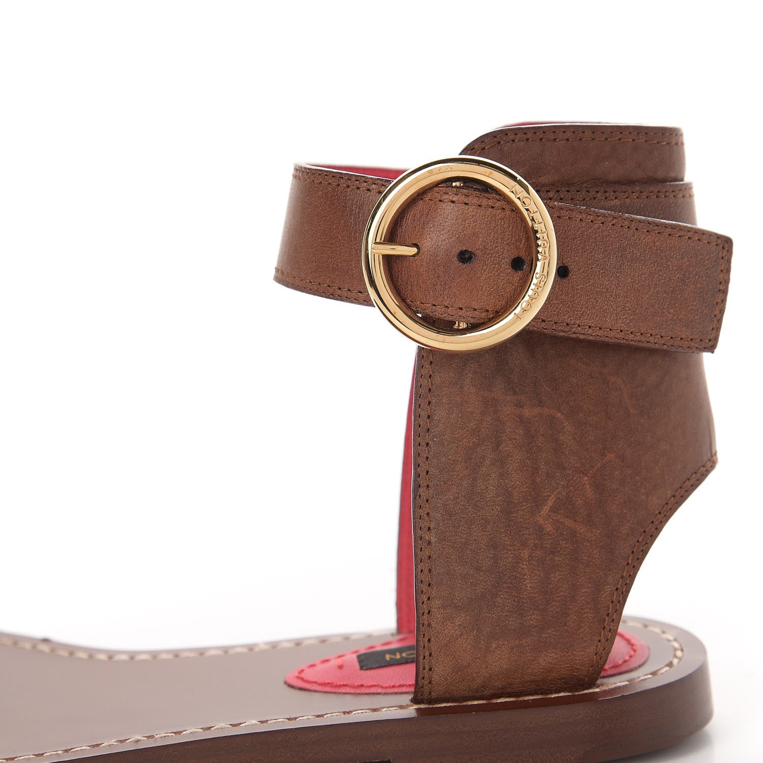 Louis Vuitton Calfskin Monogram Ocean Drive Flat Sandals 36.5 Cognac 10 of 11