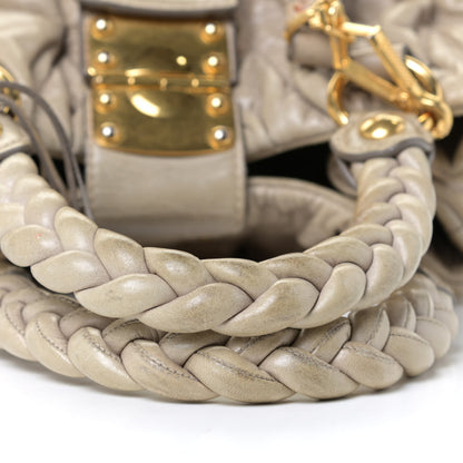 Miu Miu Nappa Matelasse Top Handle Satchel Fumo 21 of 25