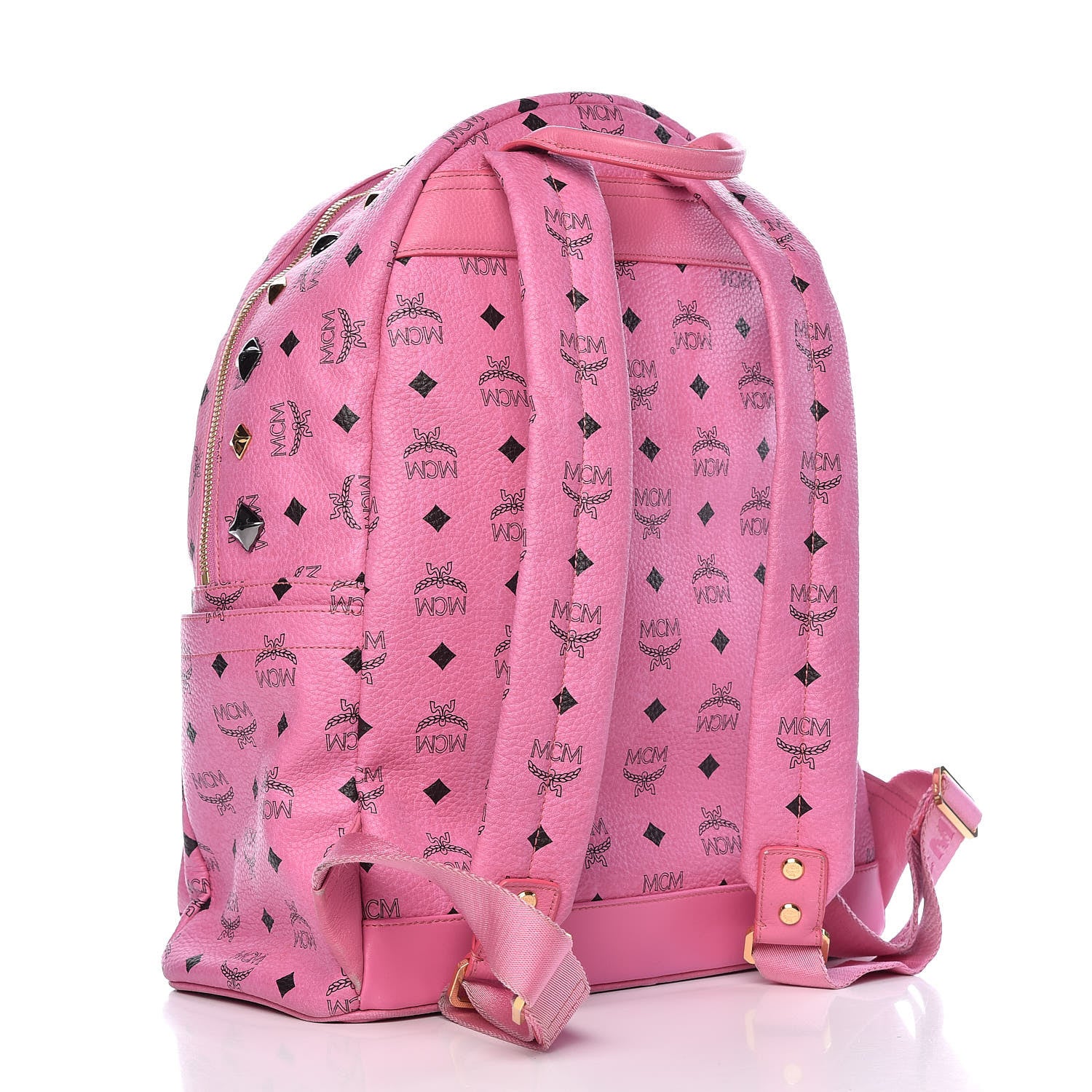 MCM Visetos Studded Medium Stark M Backpack Pink 3 of 13