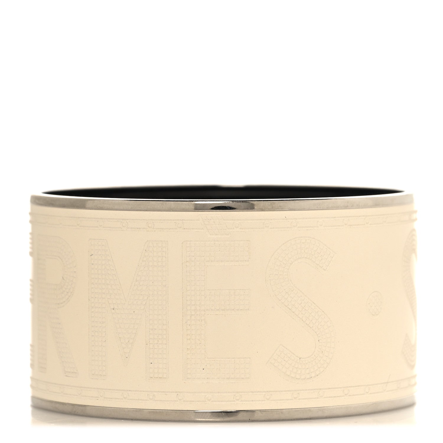 Hermes Enamel Printed Sellier Extra Wide Bracelet 65 Pannacotta 1 of 5