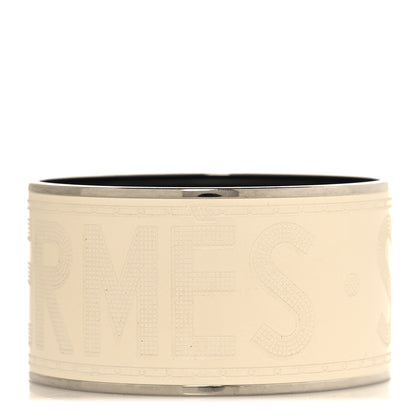 Hermes Enamel Printed Sellier Extra Wide Bracelet 65 Pannacotta 1 of 5