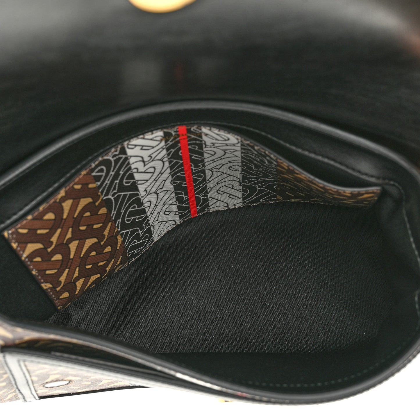 E-Canvas Monogram Stripe Note Crossbody Bag Bridle Brown
