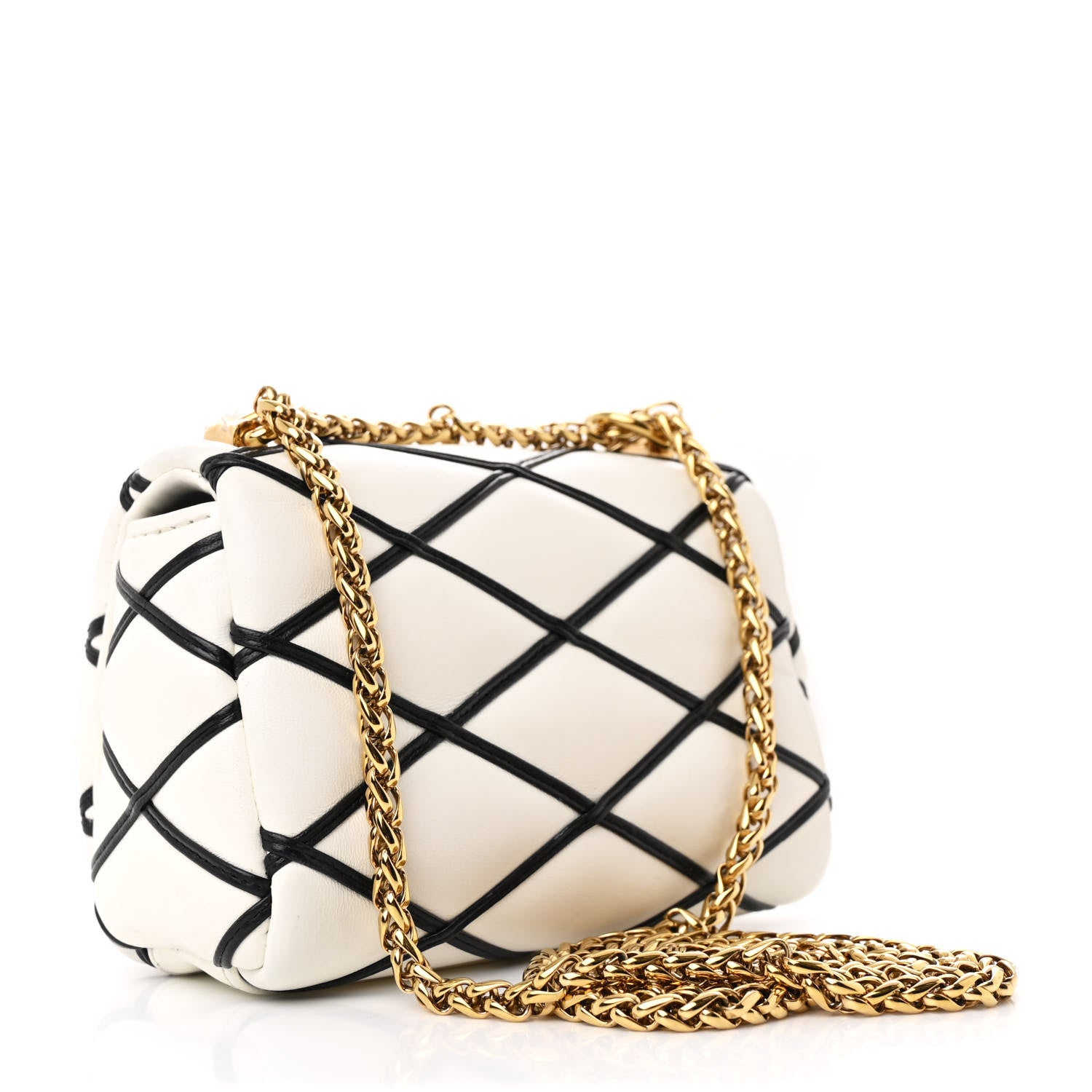 Louis Vuitton Lambskin Malletage Pico GO-14 White Black 3 of 11