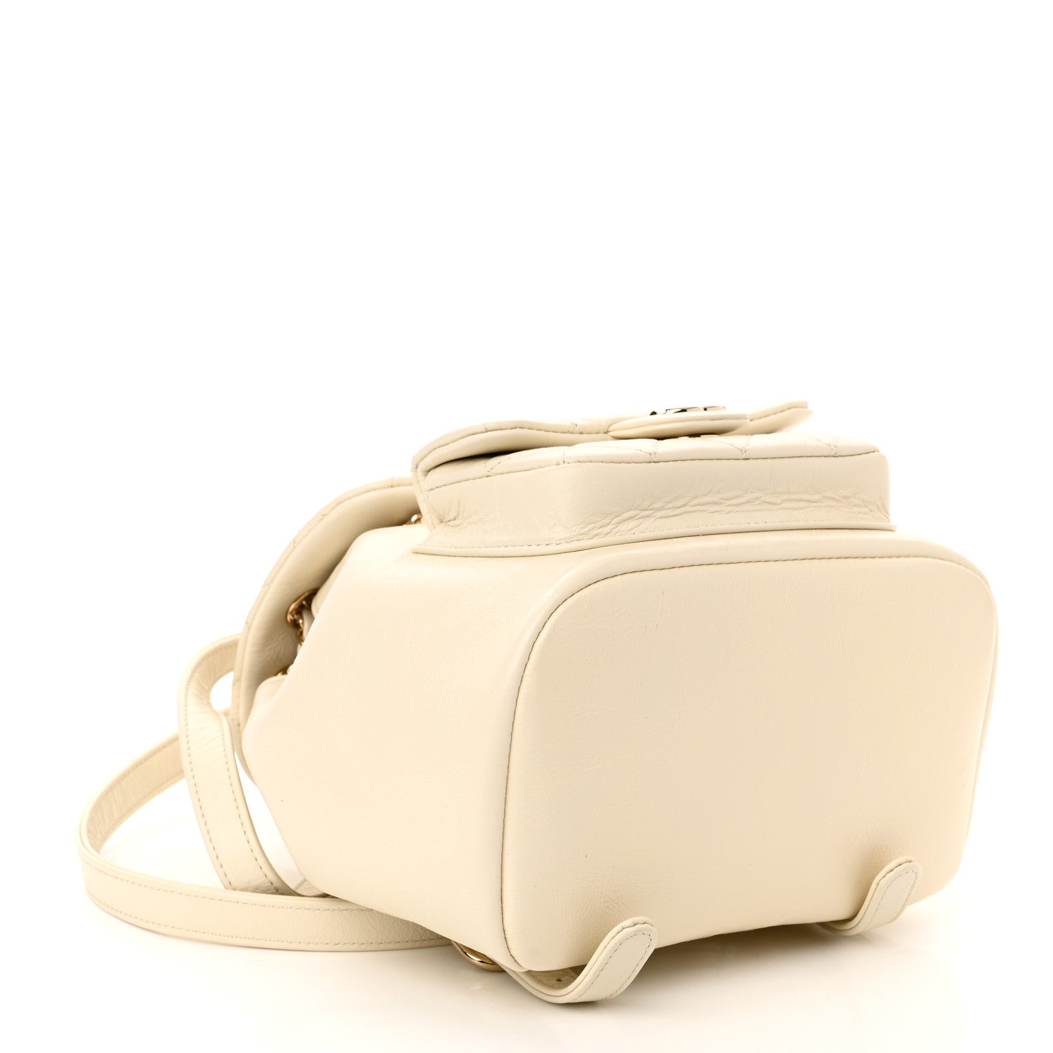 Chanel Glazed Aged Calfskin Quilted Small Duma Drawstring Backpack White 4 of 10