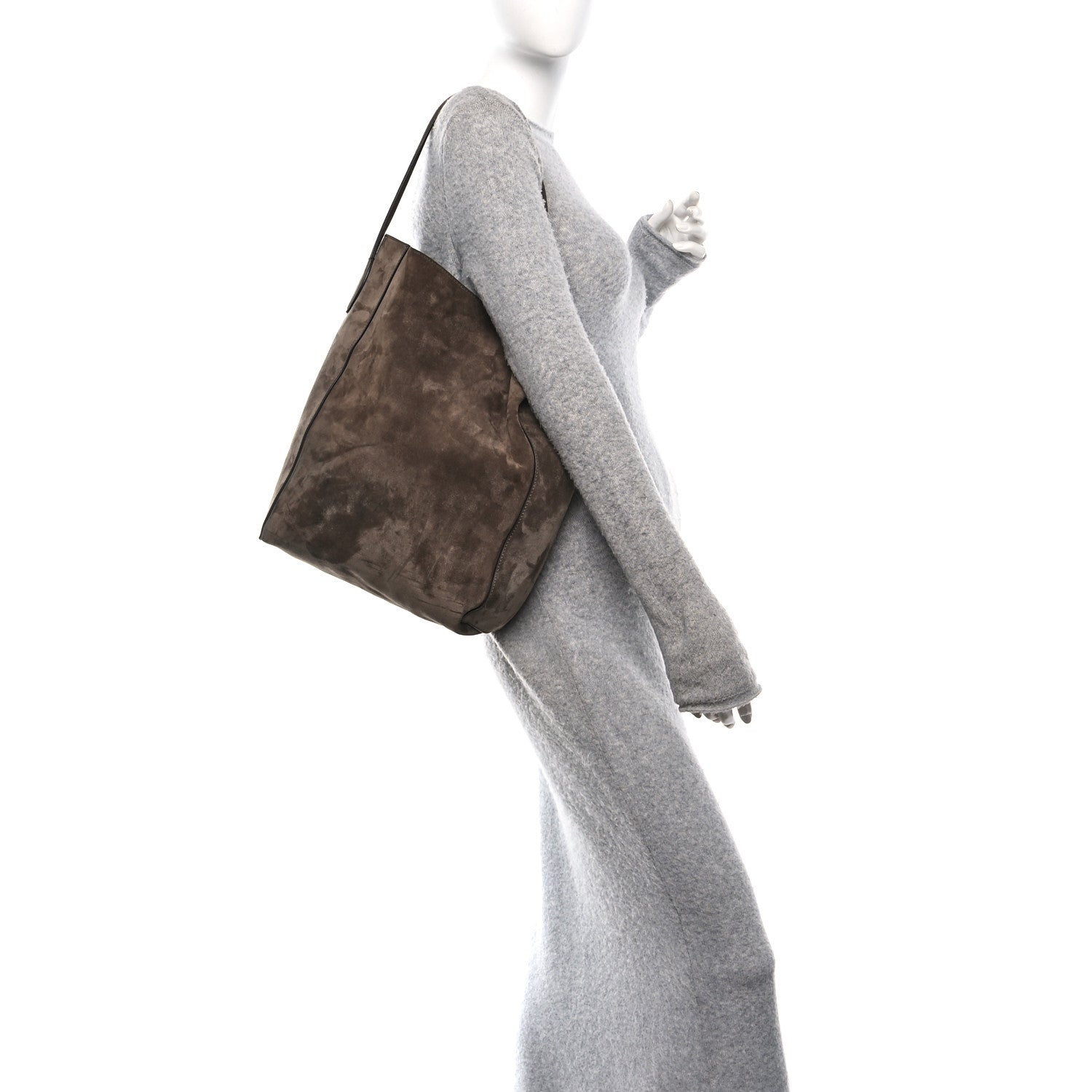 Khaite Suede Calfskin Frida Tote Brown 2 of 10