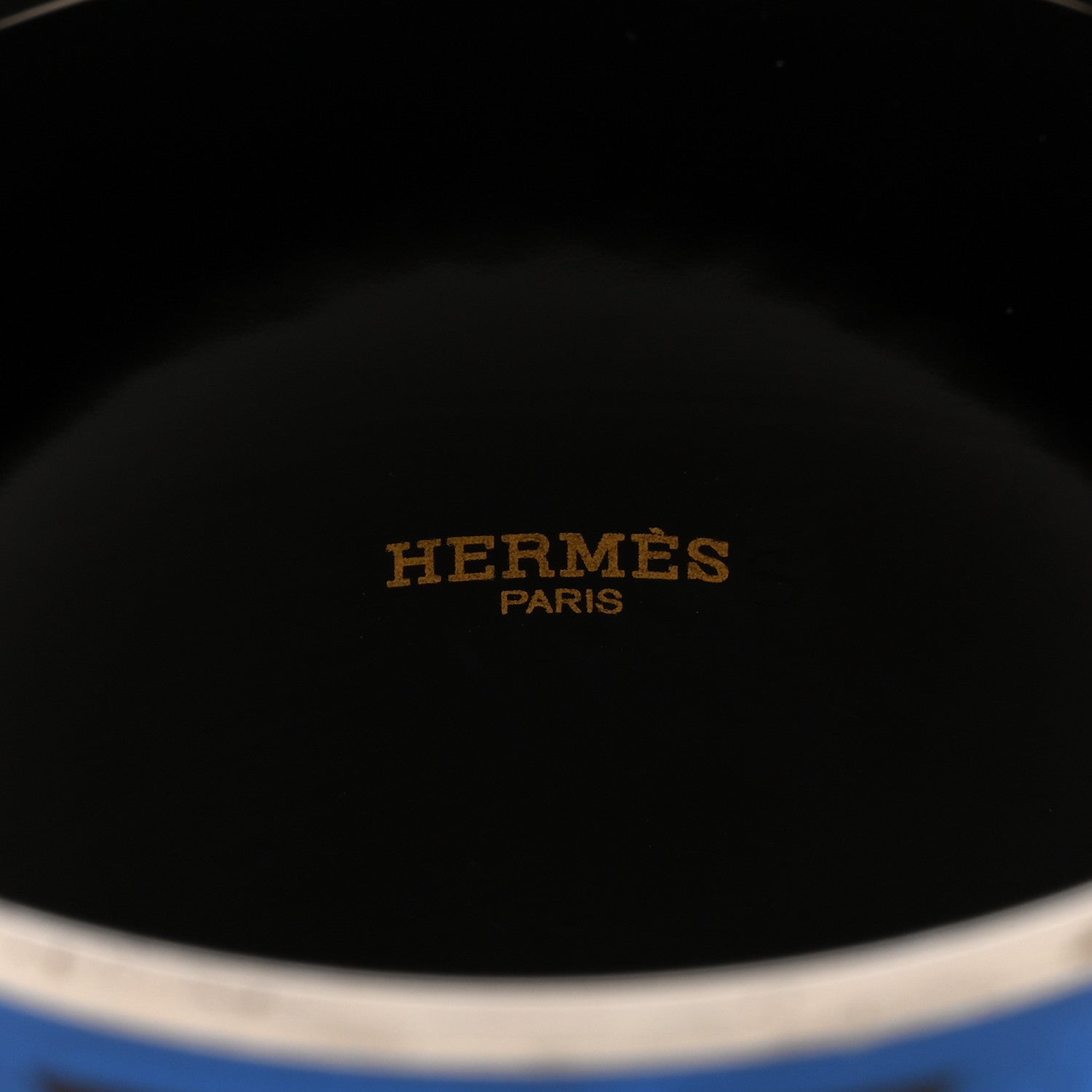 Hermes Enamel Printed Mega Wide Balcons du Guadalquivir Bracelet 65 Black Blue 4 of 4