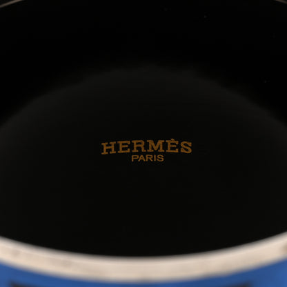 Hermes Enamel Printed Mega Wide Balcons du Guadalquivir Bracelet 65 Black Blue 4 of 4