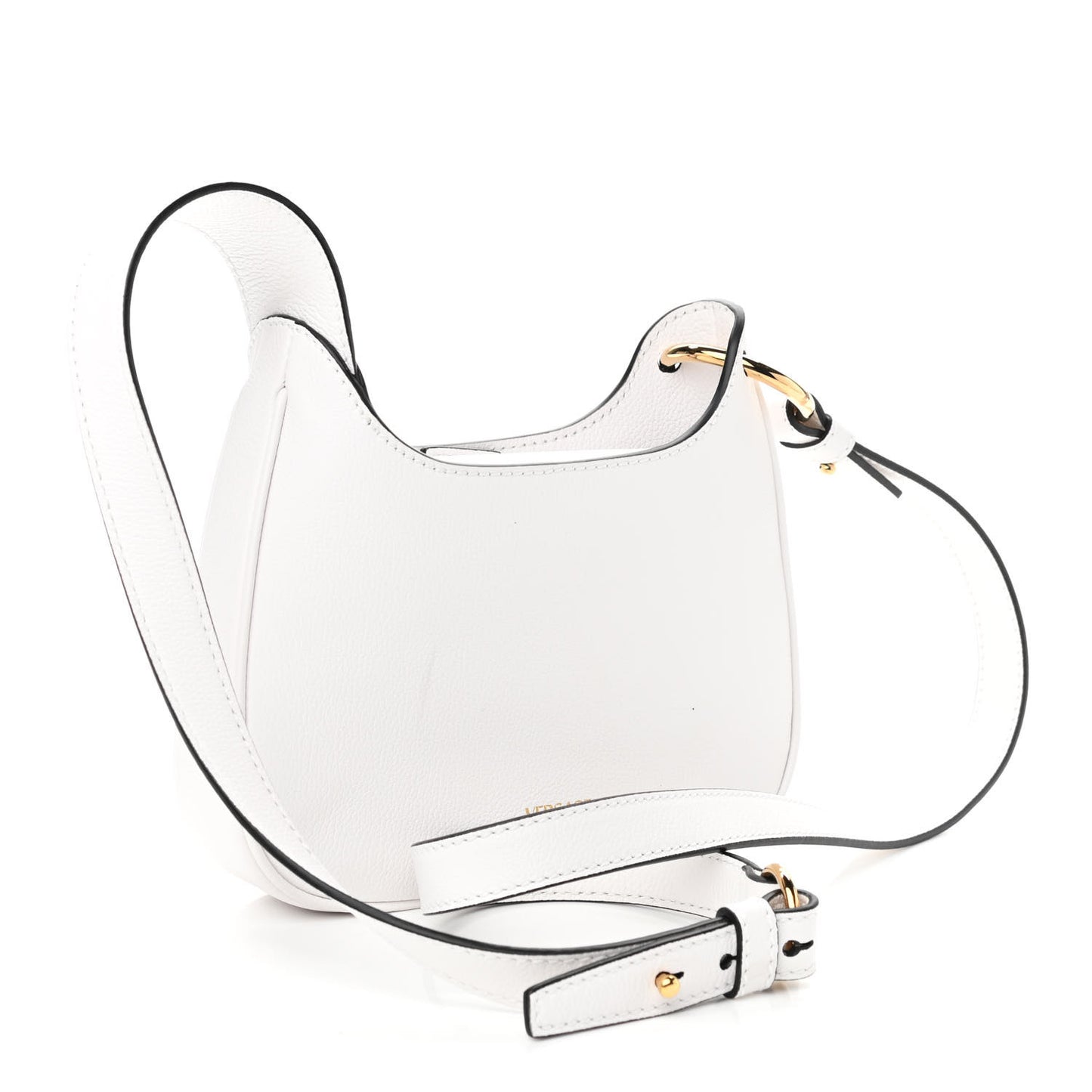 Calfskin La Medusa Small Hobo Crossbody Optical White