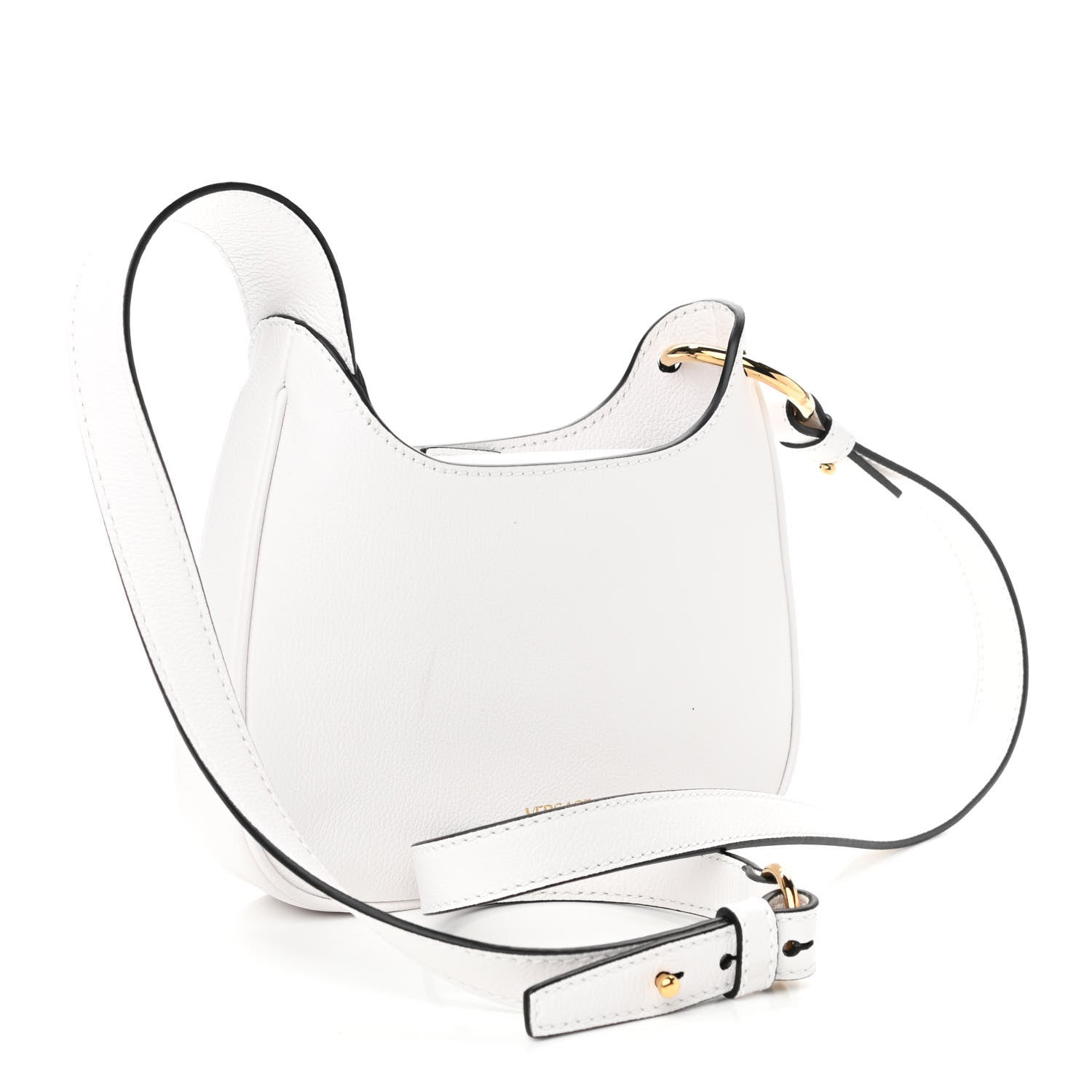 Versace Calfskin La Medusa Small Hobo Crossbody Optical White 3 of 10
