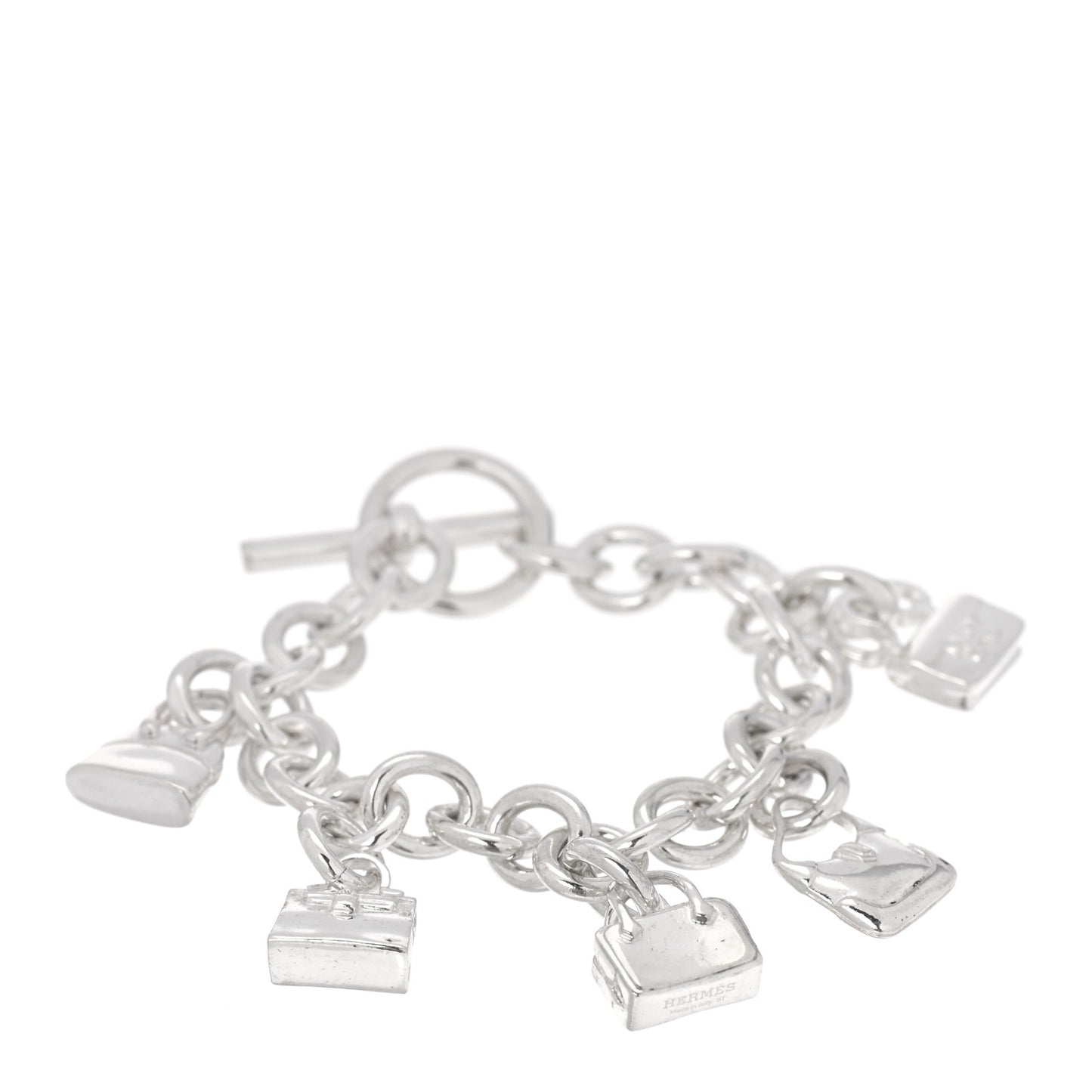 Sterling Silver Five Bags Amulette Charm Bracelet ST