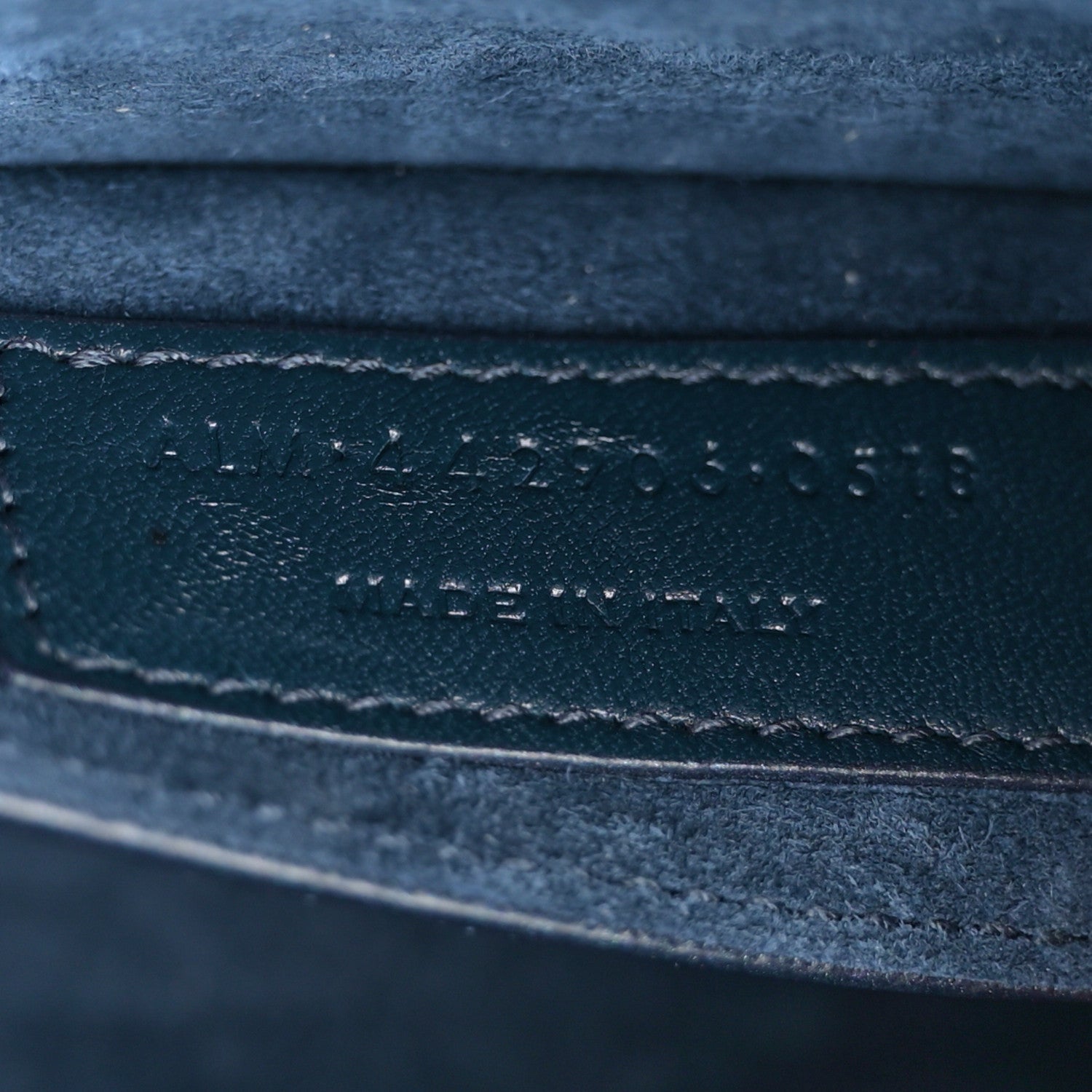 Saint Laurent Calfskin Crocodile Embossed Medium Monogram Sunset Navy 8 of 11