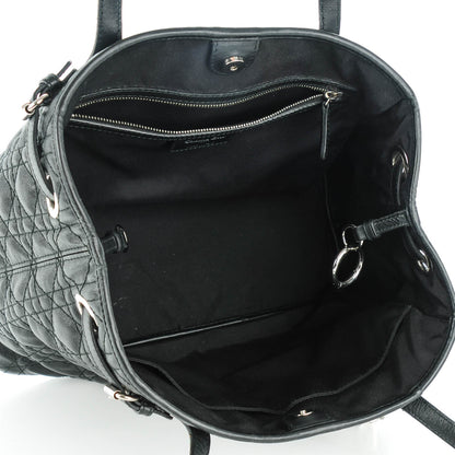 Christian Dior Coated Canvas Cannage Medium Panarea Tote Black 5 of 7
