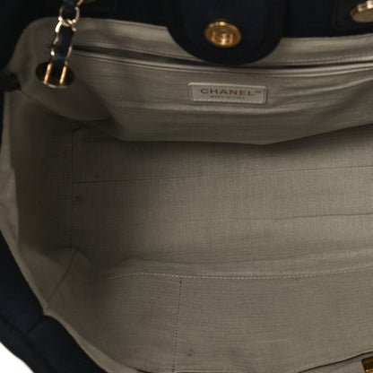 Chanel Mixed Fibers Small Deauville Tote Navy 6 of 13