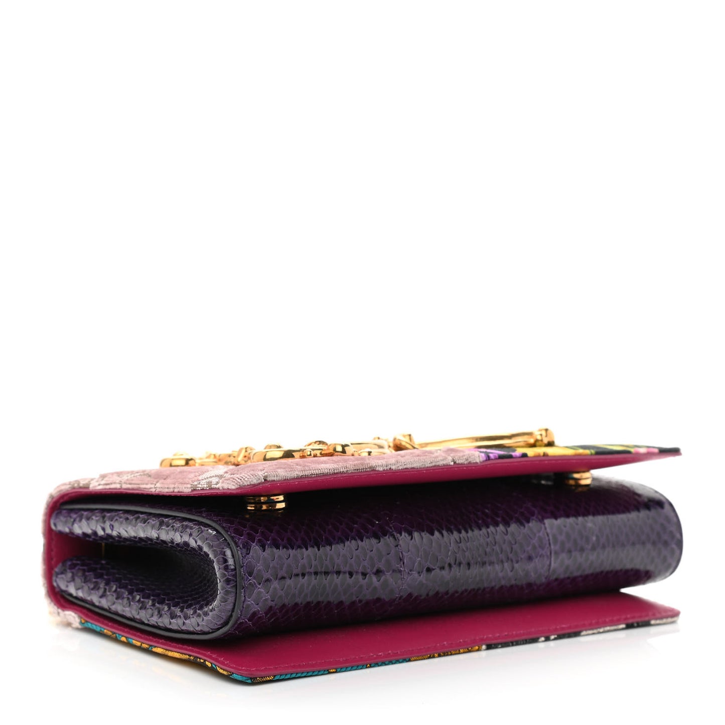 Patchwork Snakeskin Brocade DG Girls Shoulder Bag Multicolor
