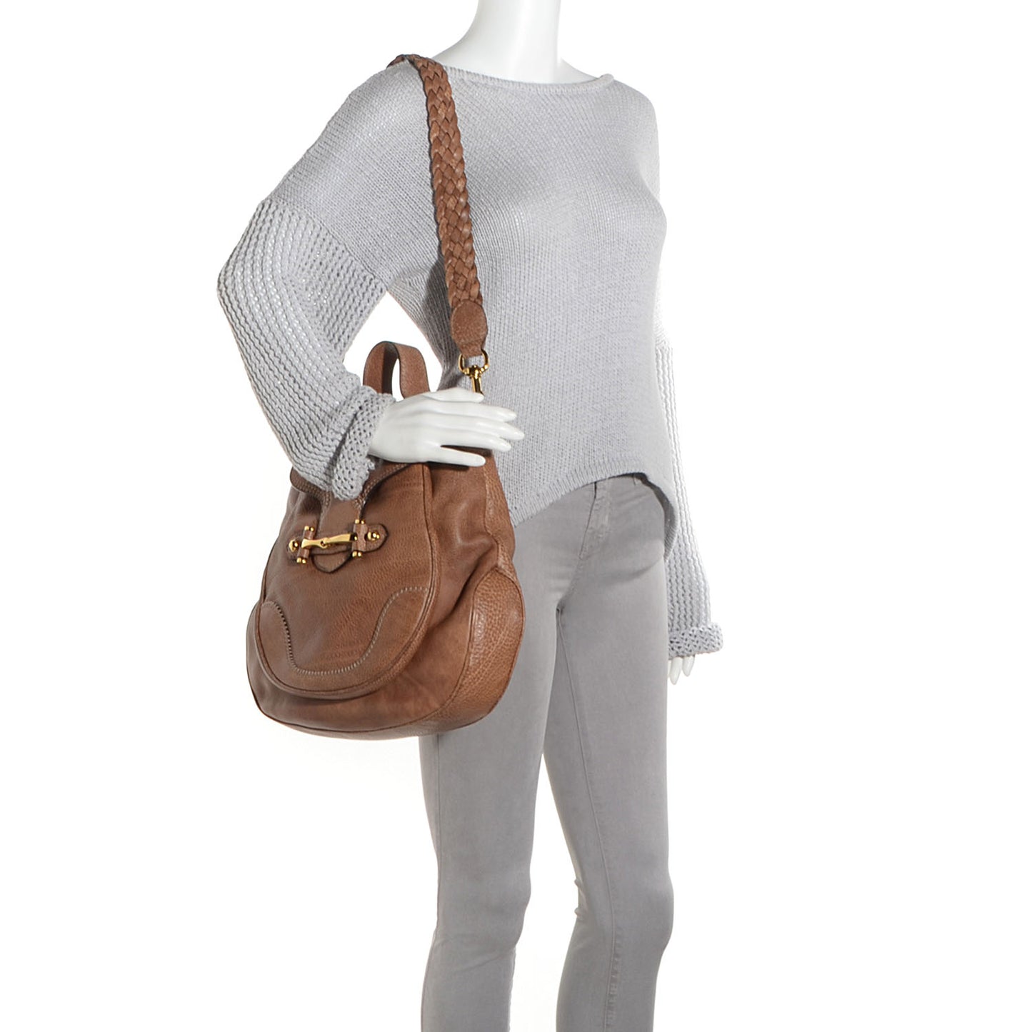 Leather New Pelham Large Shoulder Bag Light Brown