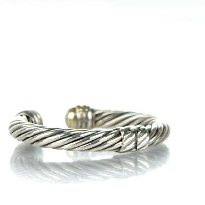 David Yurman Sterling Silver 14K Yellow Gold 10mm Cable Classics Bracelet 3 of 4