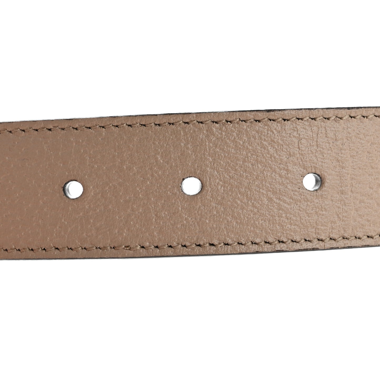 GG Supreme Monogram Calfskin Double G 30mm Belt 80 32 Beige Mystic White Oatmeal